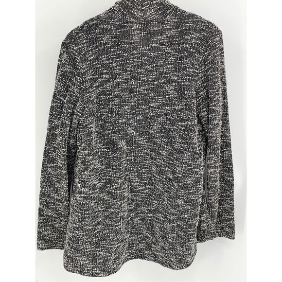 Club Monaco Cardigan Sweater Open Women Small Marled Black White Draped - Picture 6 of 13